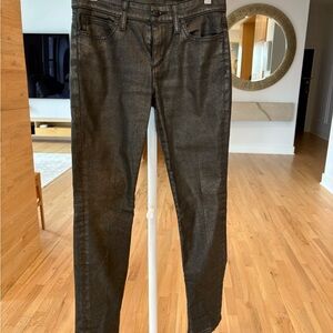 Joe's Jeans-black waxed with copper metallic finish-Skinny Jeans